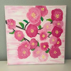 “Cherry Blossoms”.Canvas art 12”x12”